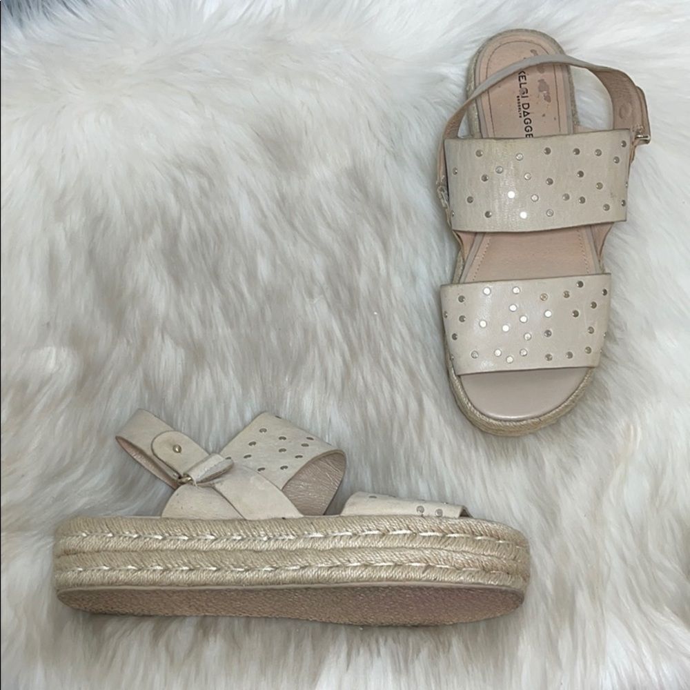 Kelsi Dagger Devon Cream Platform Espadrilles Sz 9